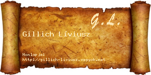Gillich Líviusz névjegykártya